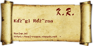 Kégl Rózsa névjegykártya